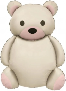 Шар (35''/89 см) Фигура, Мишка, Кремовый, Сатин