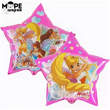 Фольгированная звезда феи Winx 61 см двусторонняя