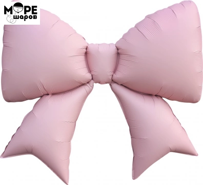 Шар (39''/99 см) Фигура, Бант, Розовый, Сатин, 1 шт. 
