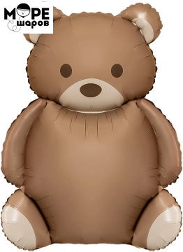 Шар (35''/89 см) Фигура, Мишка, Сатин, 1 шт.