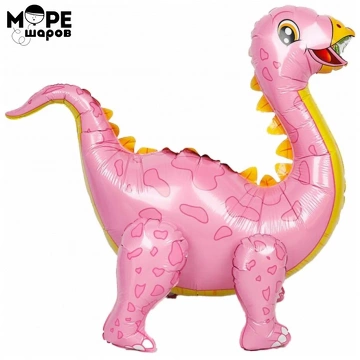 Шар 3D (36''/91 см) Фигура, Динозавр Стегозавр, Розовый, 1 шт. 