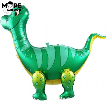 Шар 3D (25''/64 см) Фигура, Динозавр Брахиозавр, зеленый, 1 шт.
